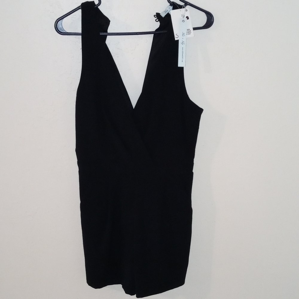 Black Romper VNeck Size Small Concert Festival - Picture 2 of 5